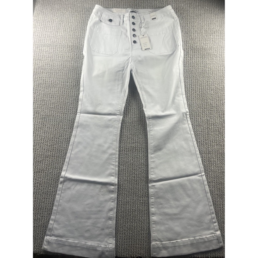 Judy Blue High Waist Flare Fit Button Fly White Jeans‎ JB88215 Size 15/32 NWT